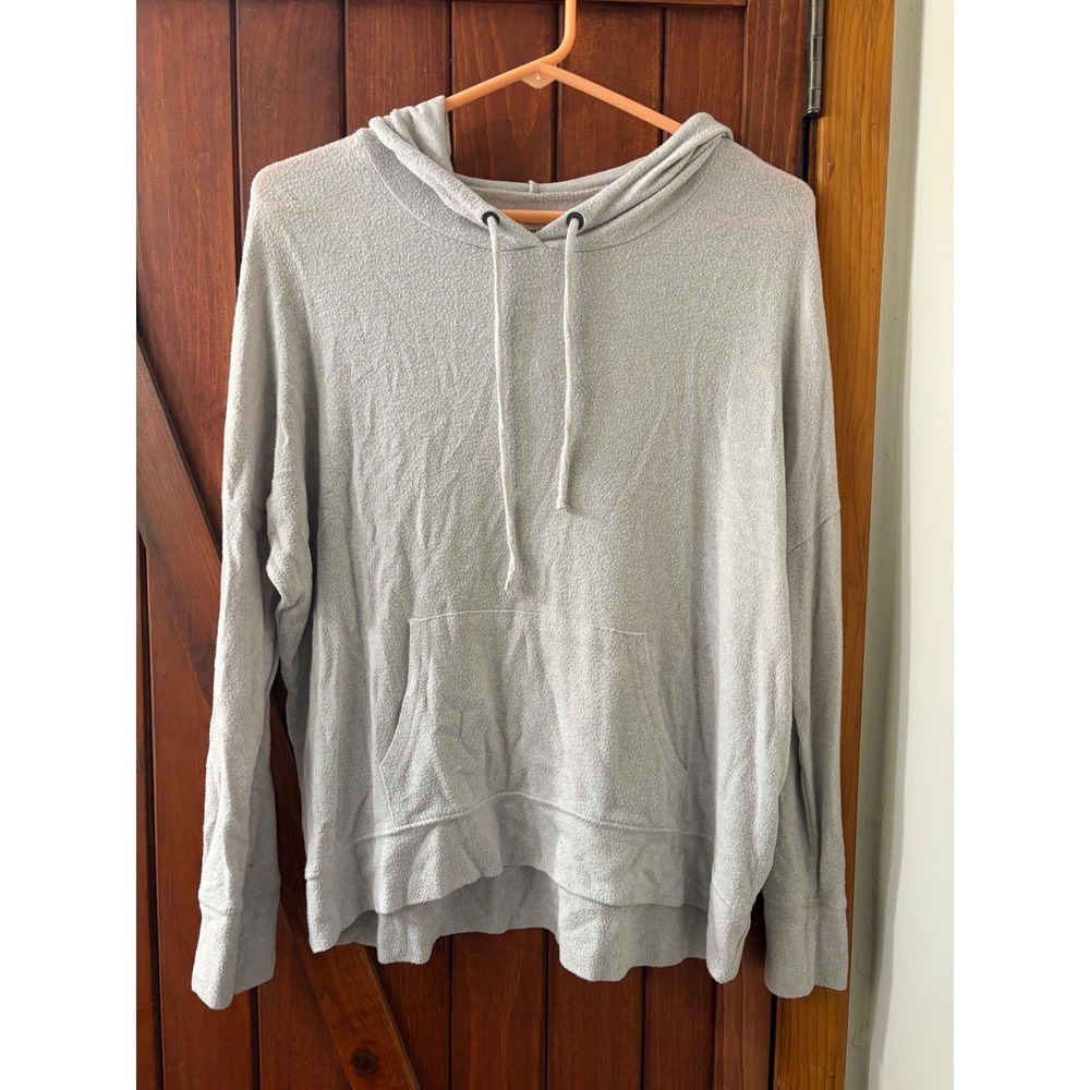 American Eagle Outfitter Women Cream Soft Knit Pullover Hoodie Sweatshirt Size M